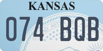 KS license plate 074BQB