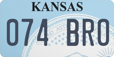 KS license plate 074BRO