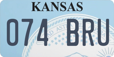 KS license plate 074BRU