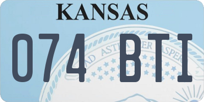 KS license plate 074BTI