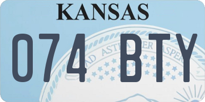 KS license plate 074BTY