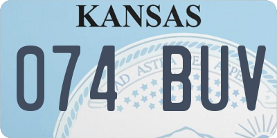 KS license plate 074BUV