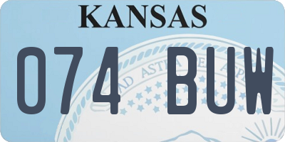 KS license plate 074BUW