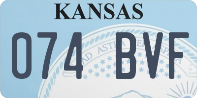 KS license plate 074BVF
