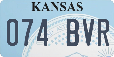 KS license plate 074BVR