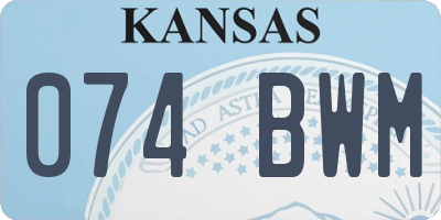 KS license plate 074BWM