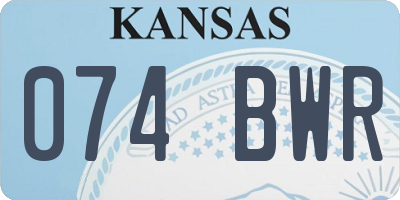 KS license plate 074BWR