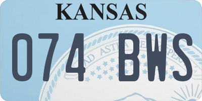 KS license plate 074BWS