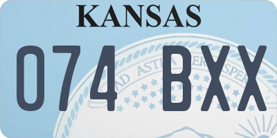 KS license plate 074BXX