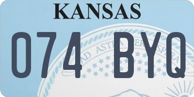 KS license plate 074BYQ