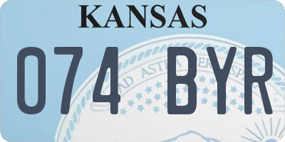 KS license plate 074BYR