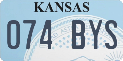 KS license plate 074BYS