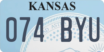 KS license plate 074BYU