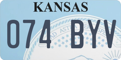KS license plate 074BYV
