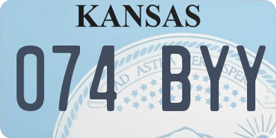 KS license plate 074BYY