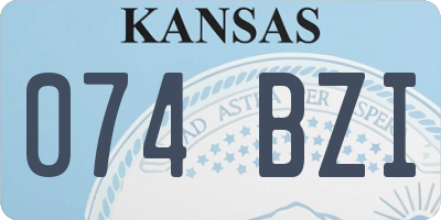 KS license plate 074BZI