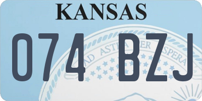 KS license plate 074BZJ