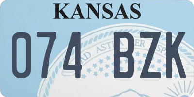 KS license plate 074BZK