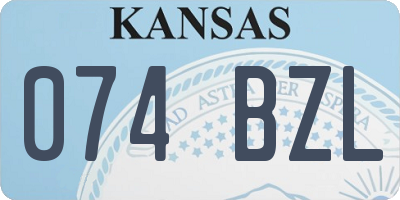 KS license plate 074BZL