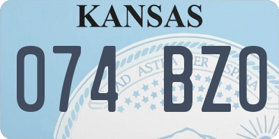 KS license plate 074BZO