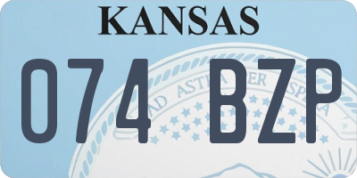 KS license plate 074BZP