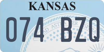 KS license plate 074BZQ