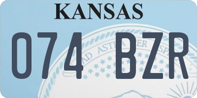 KS license plate 074BZR