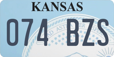 KS license plate 074BZS
