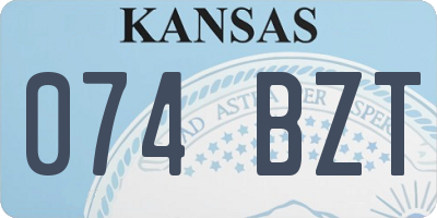 KS license plate 074BZT