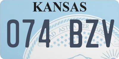 KS license plate 074BZV