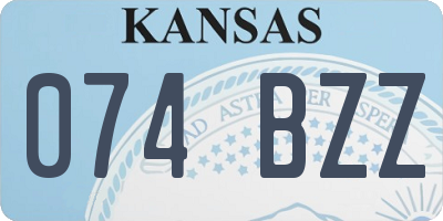 KS license plate 074BZZ
