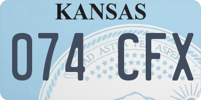 KS license plate 074CFX