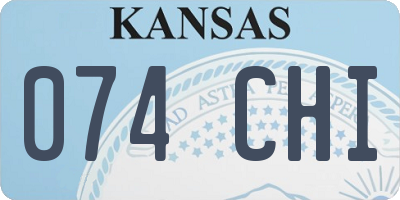KS license plate 074CHI