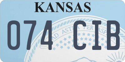 KS license plate 074CIB