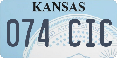 KS license plate 074CIC