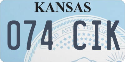 KS license plate 074CIK