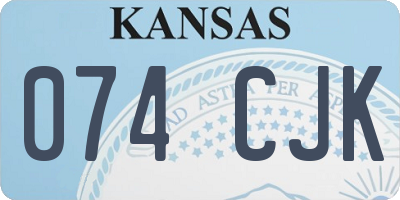 KS license plate 074CJK