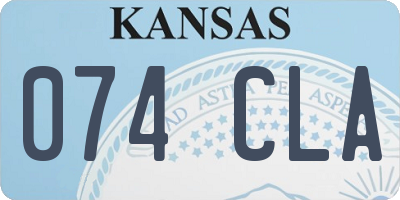 KS license plate 074CLA