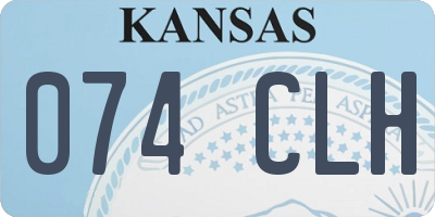 KS license plate 074CLH