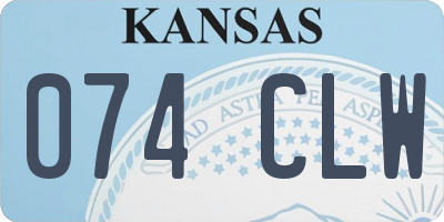 KS license plate 074CLW