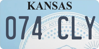 KS license plate 074CLY