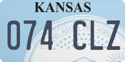 KS license plate 074CLZ