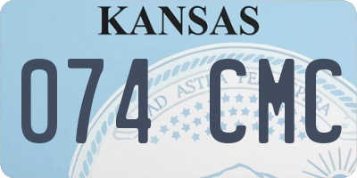 KS license plate 074CMC