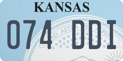 KS license plate 074DDI