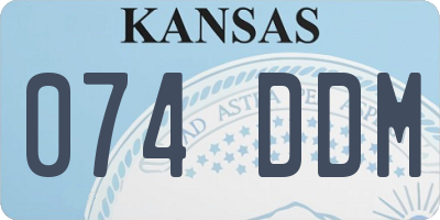 KS license plate 074DDM