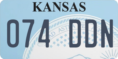 KS license plate 074DDN