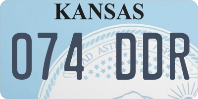 KS license plate 074DDR