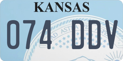 KS license plate 074DDV