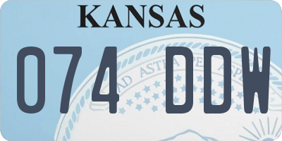 KS license plate 074DDW
