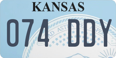 KS license plate 074DDY